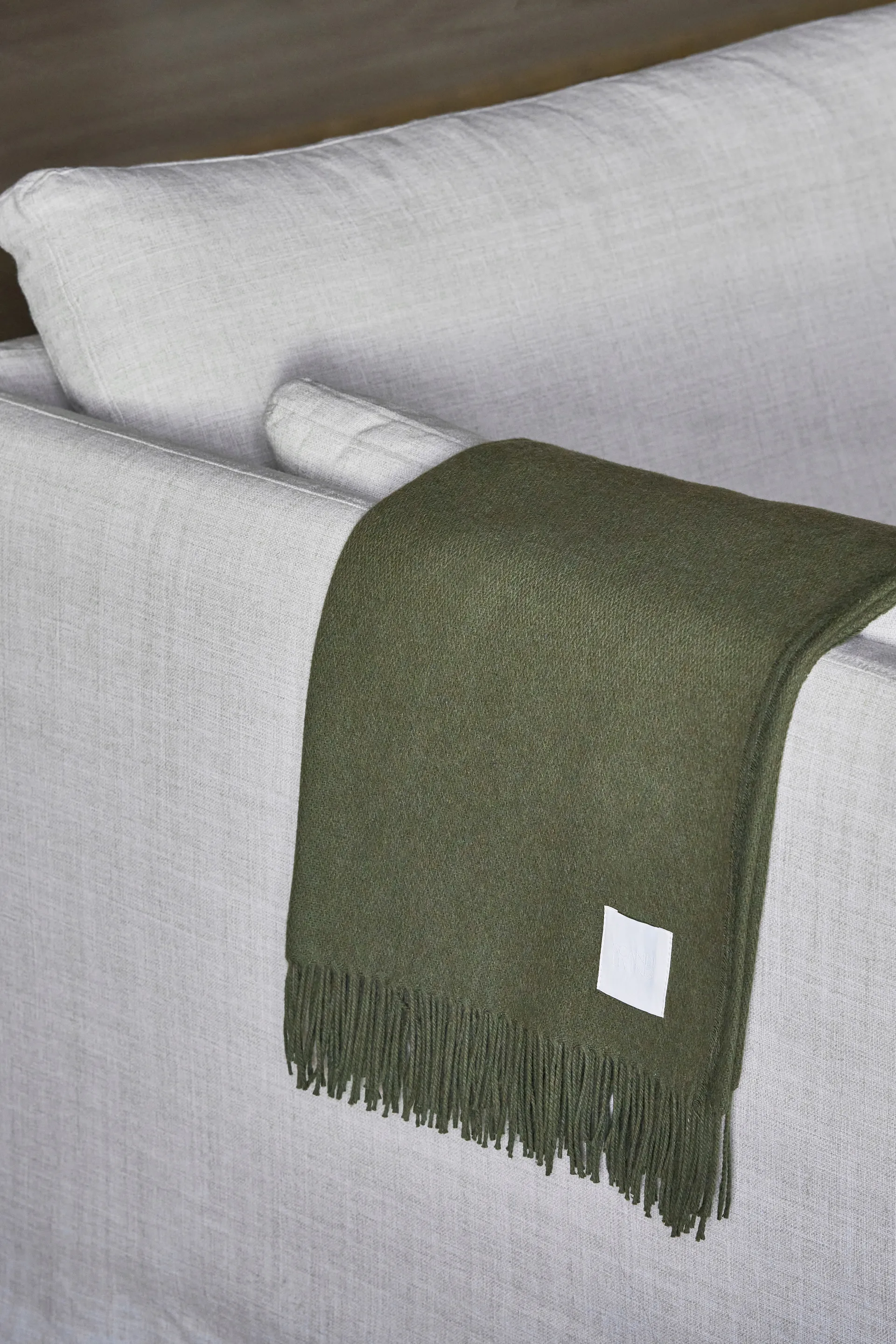 Loom bomullspledd 125x170 cm, Khaki Scandi Living