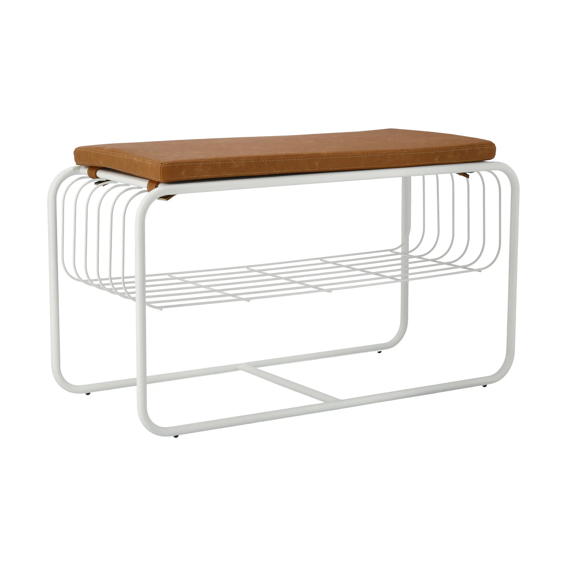Nod benk/skohylle 80x36c42 cm, White Scandi Living