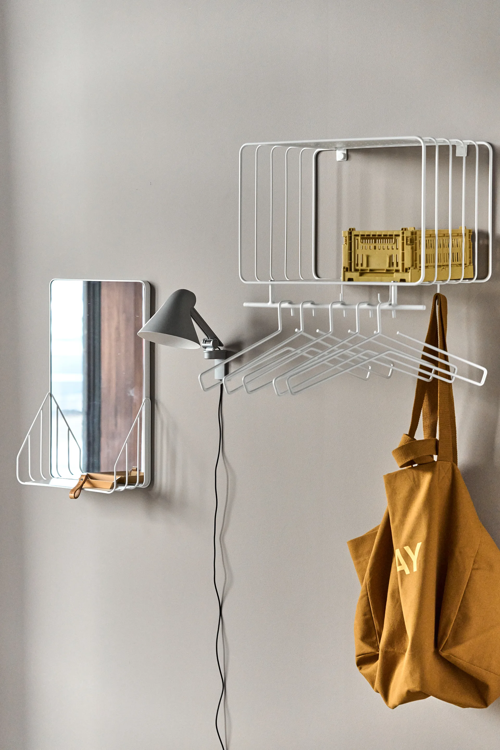 Nod speil med hylle 30x50 cm, White Scandi Living