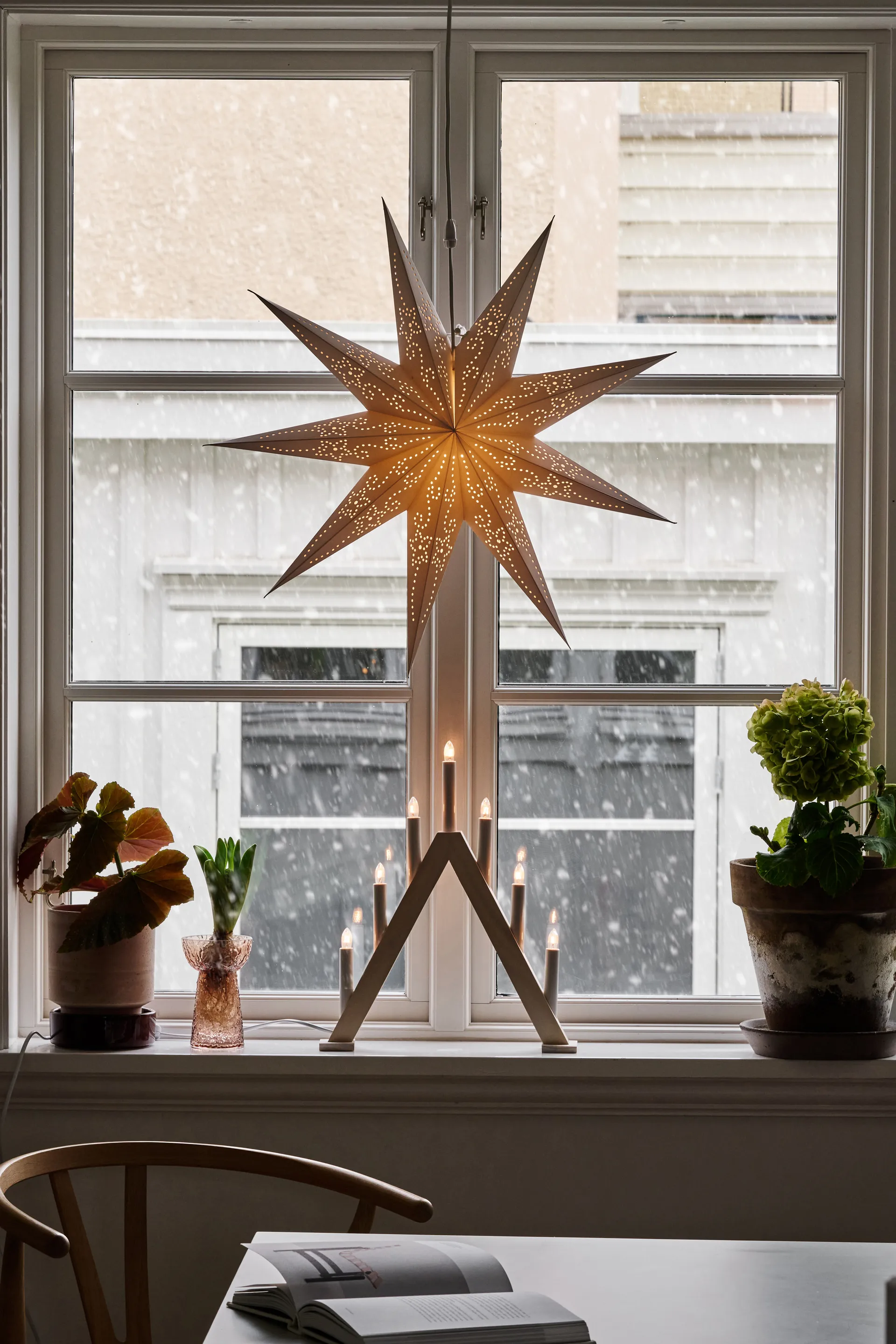 Nord adventsstake 40 cm, Hvitlasert Scandi Living