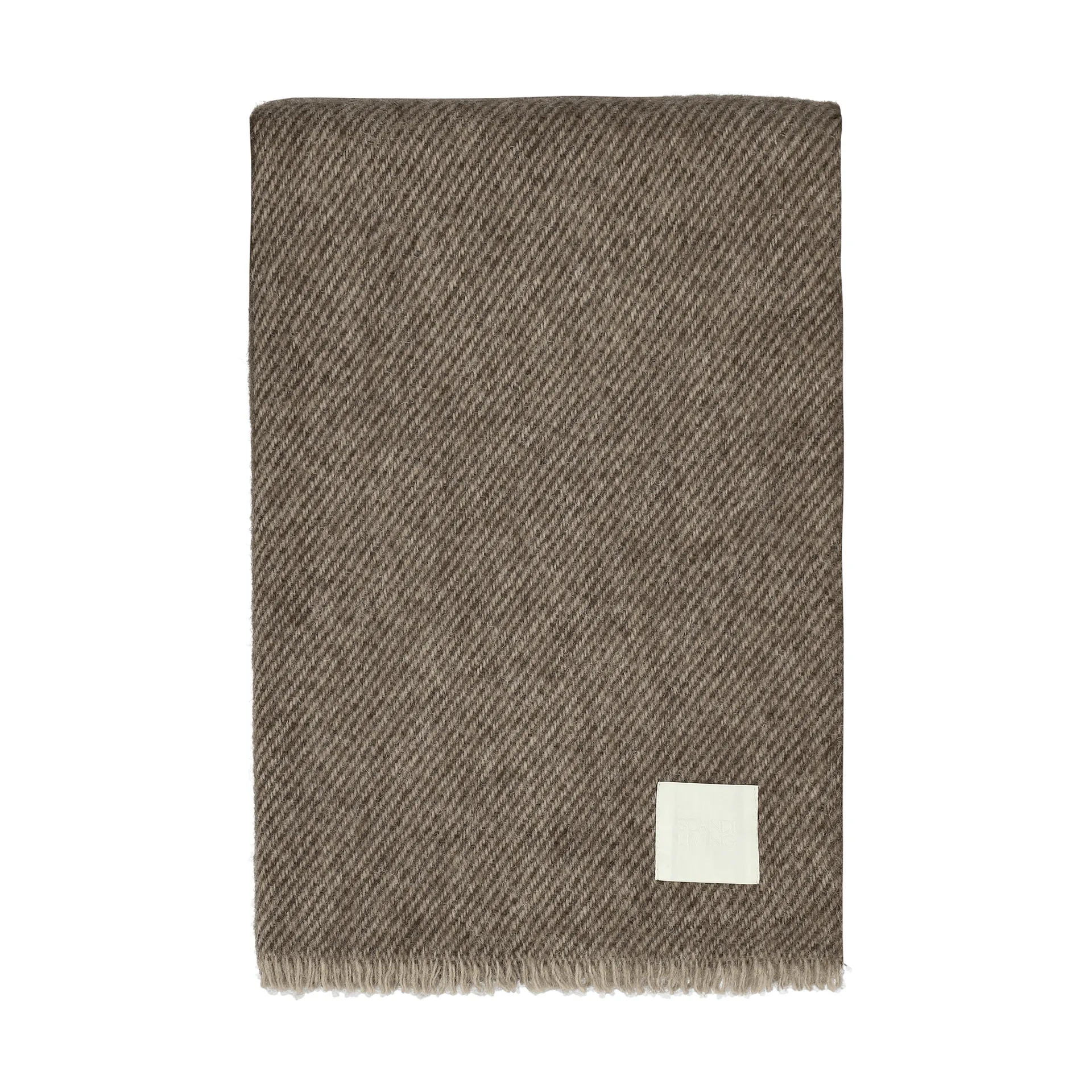 Row stripete ullpledd, Brun, 120x185 cm Scandi Living
