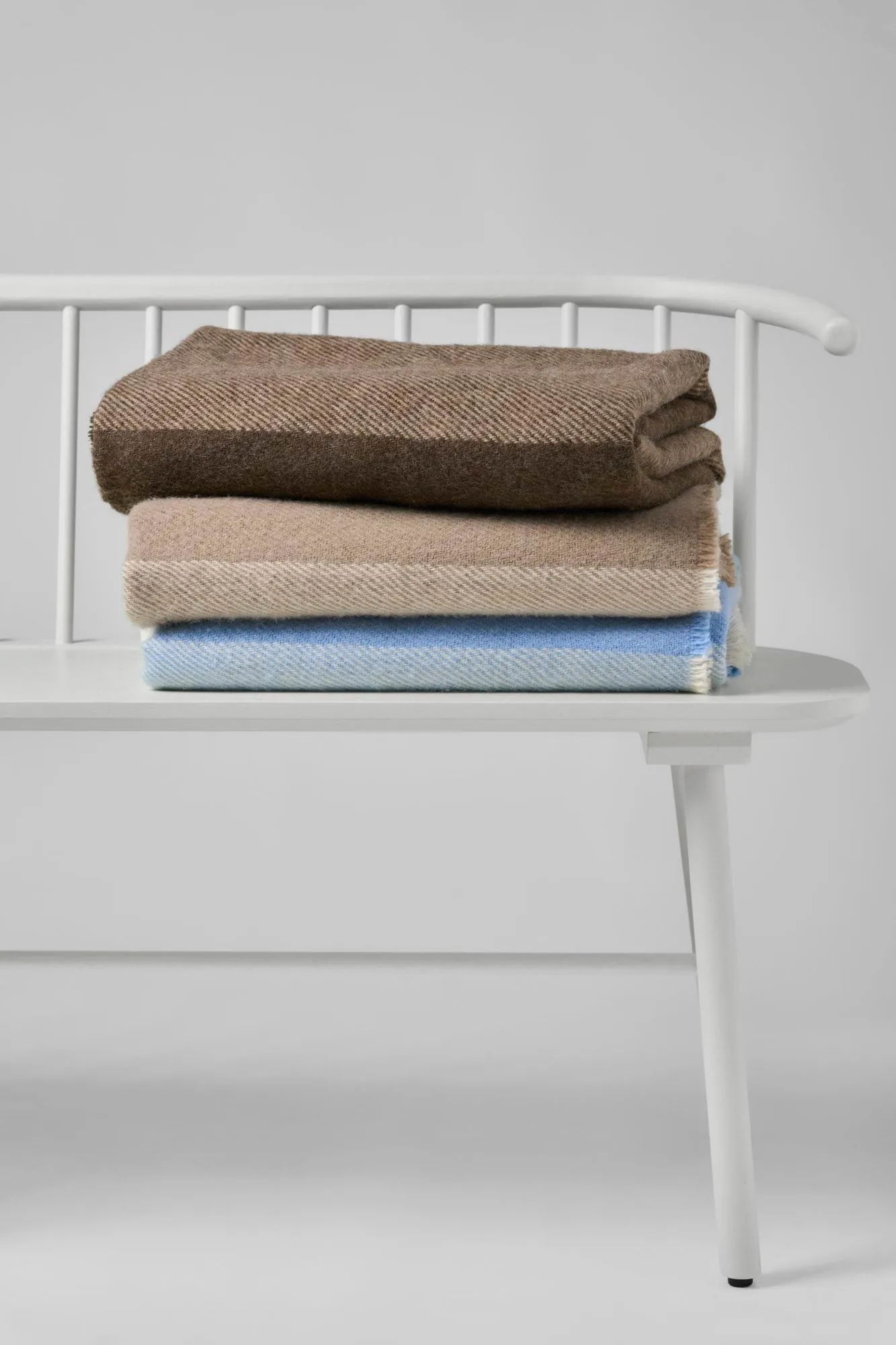 Row stripete ullpledd, Brun, 120x185 cm Scandi Living