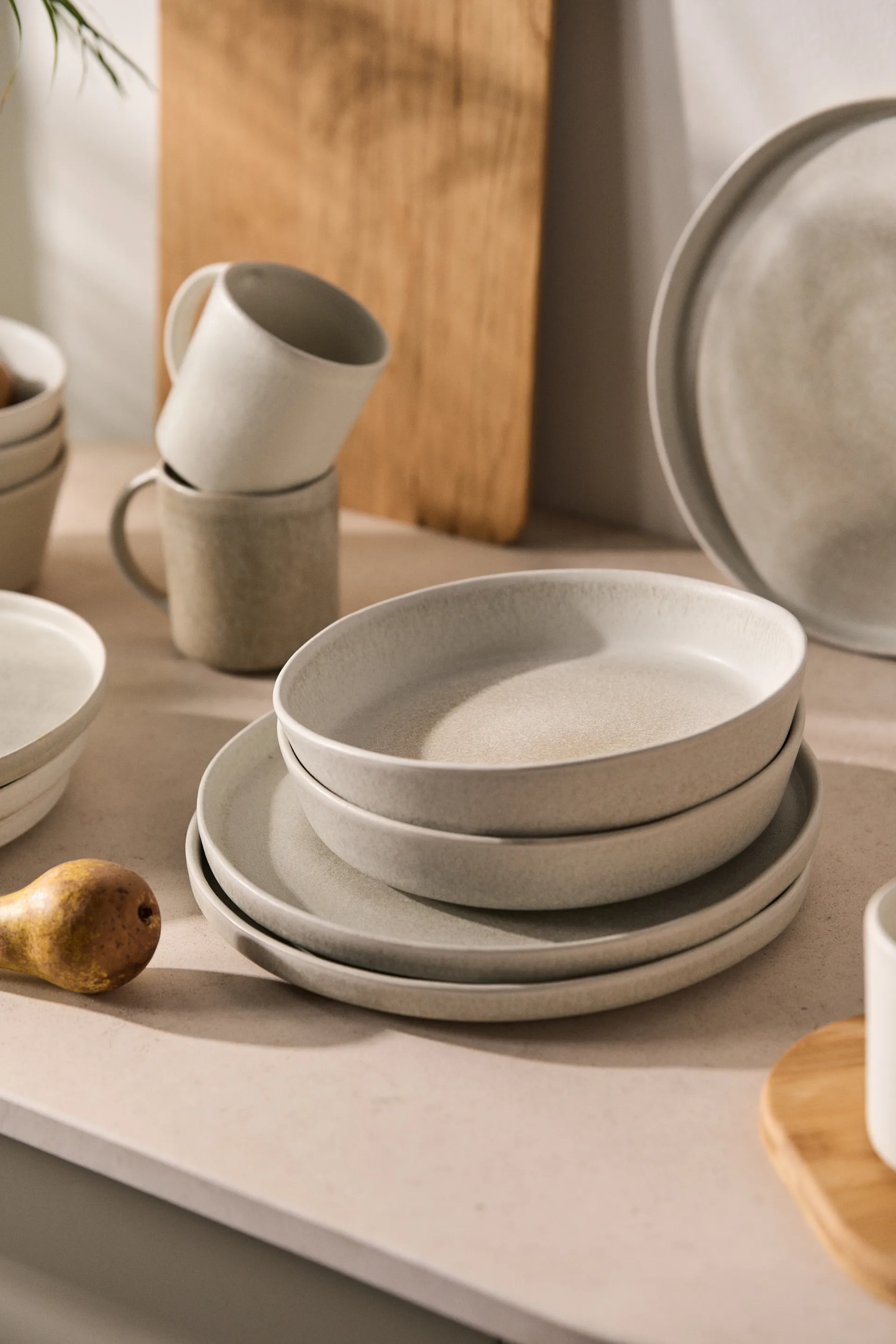 Sandsbro pastatallerken lysegrå, Ø23 cm, 4-pk Scandi Living