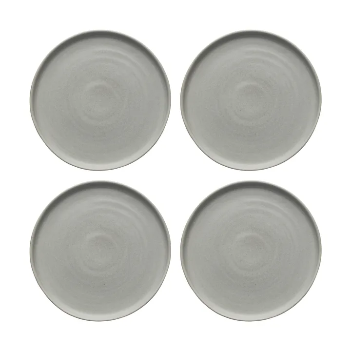 Sandsbro tallerken lysegrå, Ø20 cm, 4-pk - Scandi Living