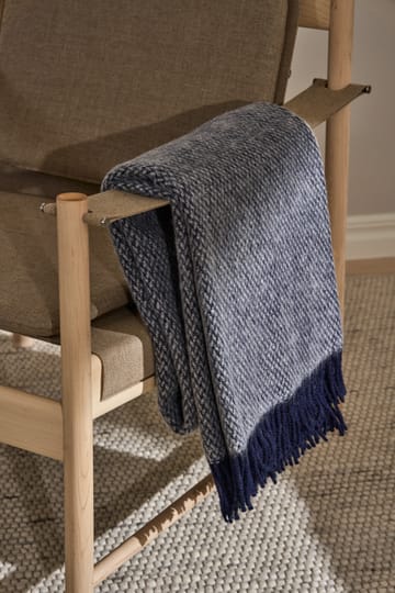 Sandstone ullpledd 130x180 cm - Indigo blå - Scandi Living