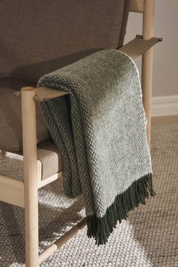 Sandstone ullpledd 130x180 cm - Khaki grønn - Scandi Living