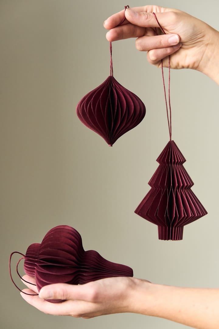 Spira juletrekuler 4-pakning, Red Scandi Living