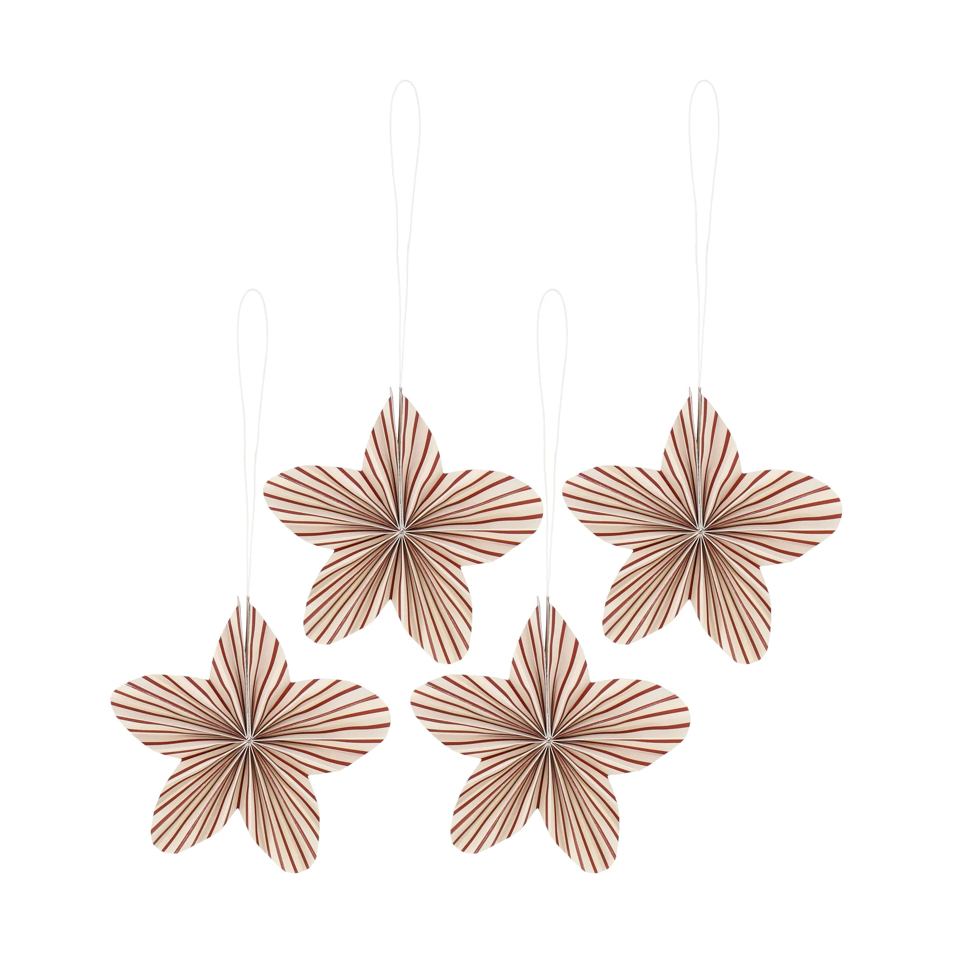 Twinkle juletrepynt 4-pk, Rød, stripete Scandi Living