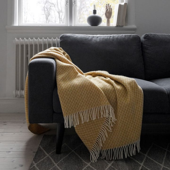 Wicker ullpledd, Mustard Scandi Living