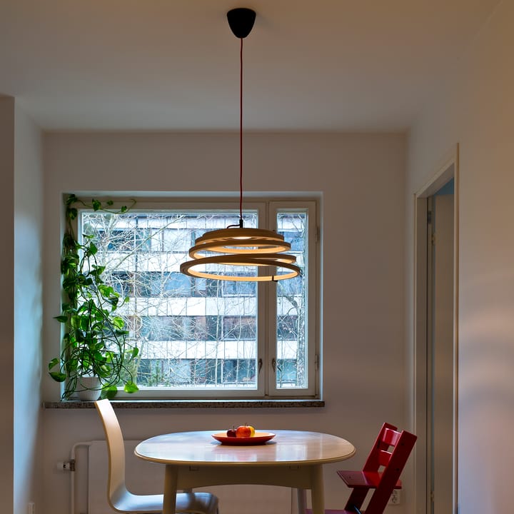 Aspiro 8000 taklampe rød ledning, Natural birch Secto Design