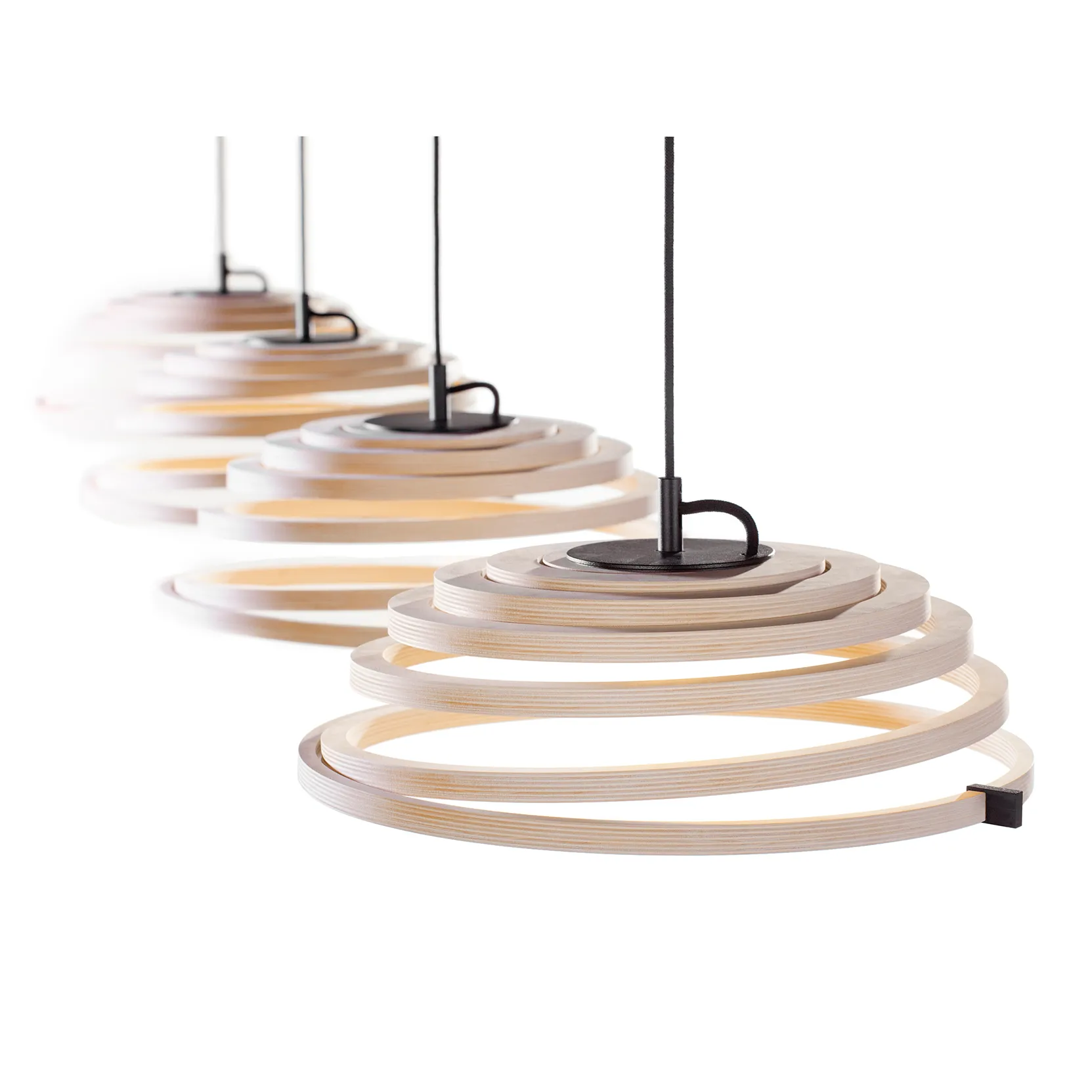 Aspiro 8000 taklampe svart ledning, Natural birch Secto Design