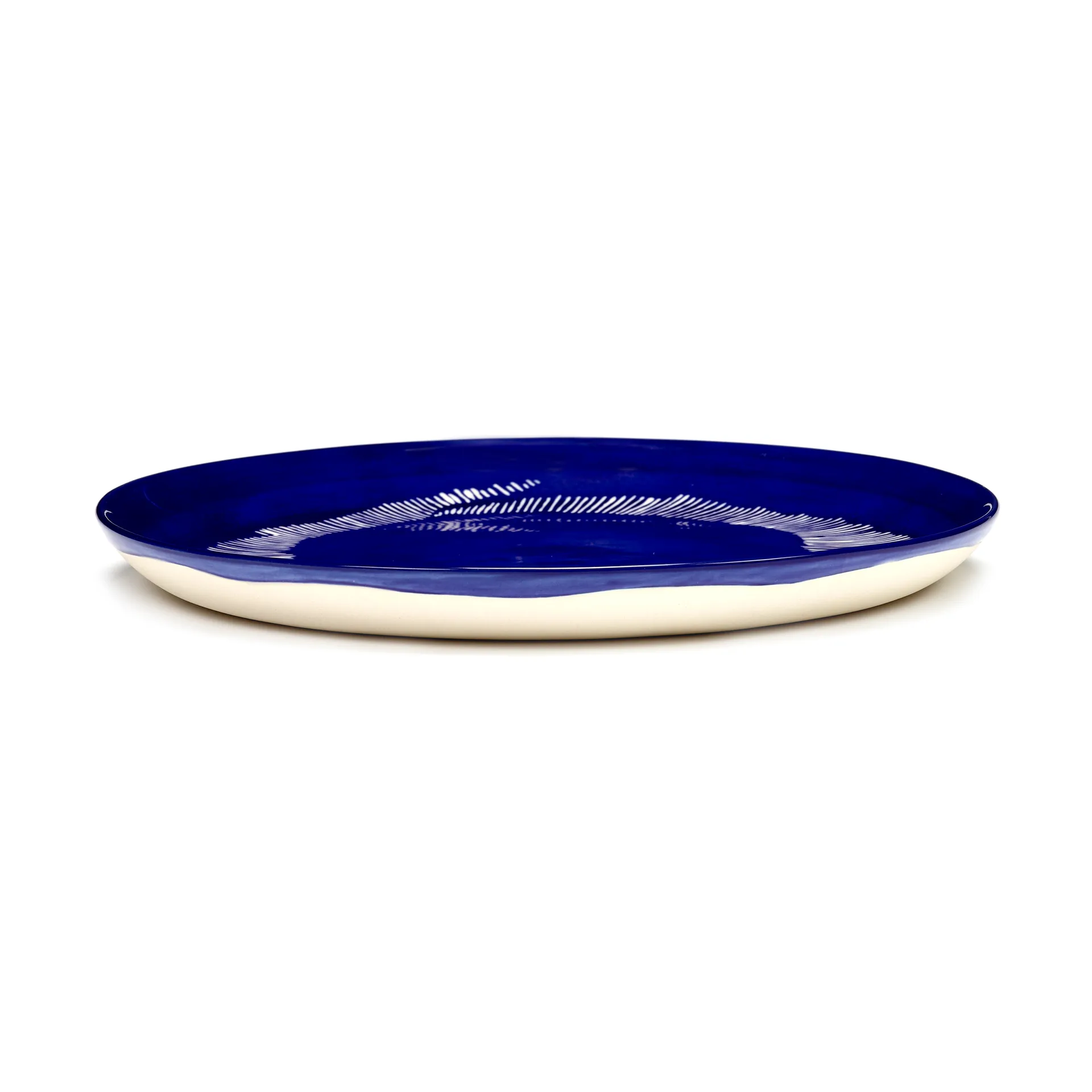 Ottolenghi Feast tallerken M Ø22,5 cm 2-pakning, Dark blue stripes-white Serax