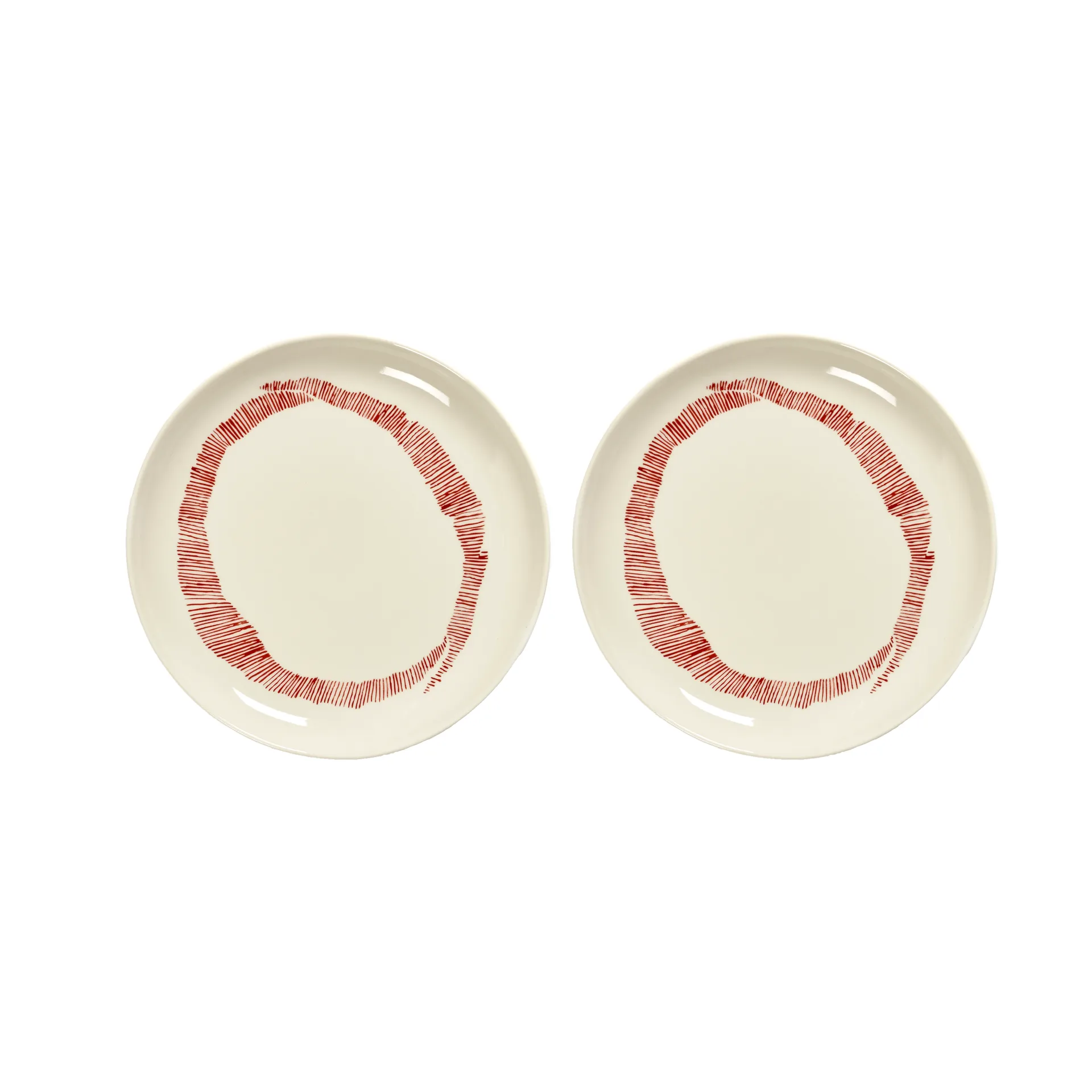 Ottolenghi Feast tallerken S Ø19 cm 2-pakning, White stripes-red Serax