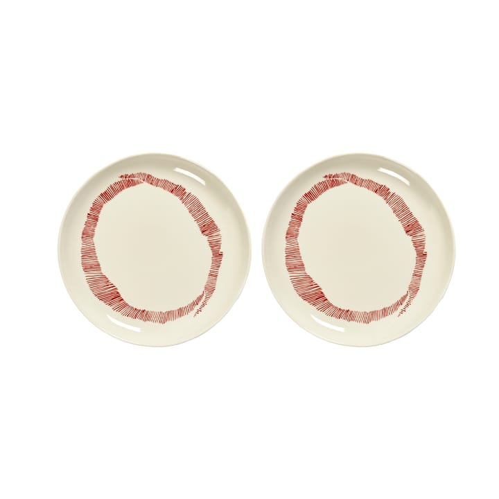 Ottolenghi Feast tallerken S Ø19 cm 2-pakning - White stripes-red - Serax