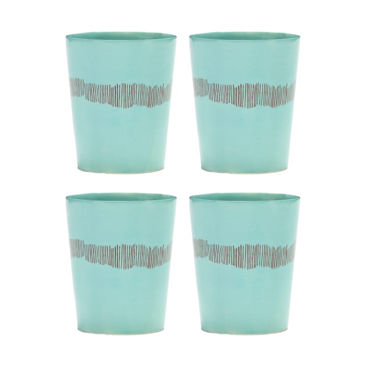 Ottolenghi Feast tekopp 33 cl 4-pakning - Azure stripes-red - Serax