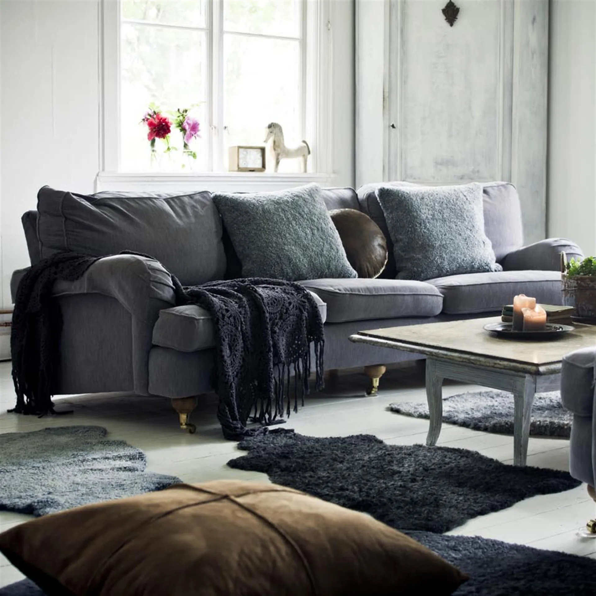 Shepherd fåreskinn Ella, svartgrafitt Shepherd of Sweden