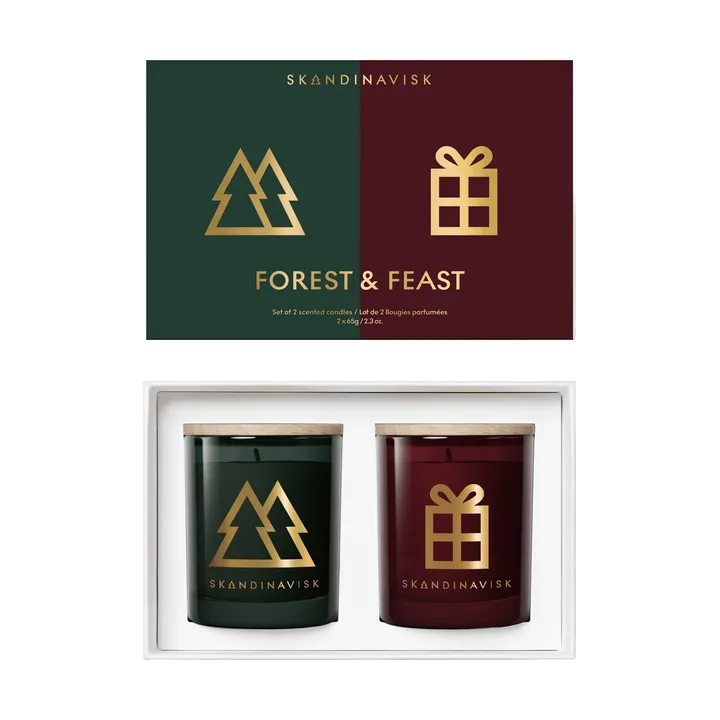 Forest & Feast duftlys gavesett 2 deler - 65 g - Skandinavisk