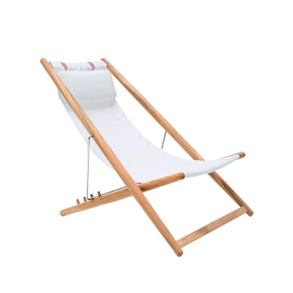 H55 hvilestol teak, Agora Nautic white Skargaarden