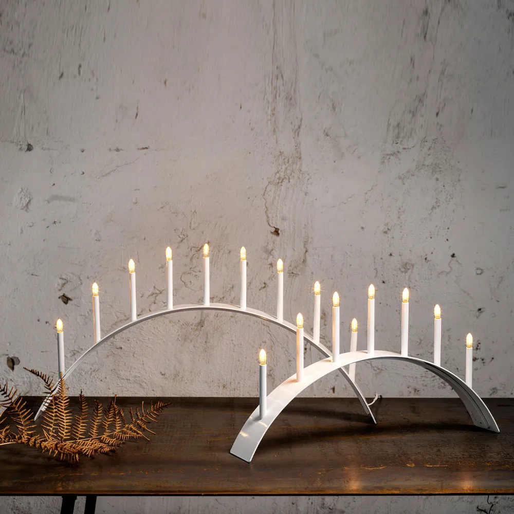 Spica Bow 9 adventslysestake, Hvit SMD Design