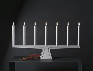 Stella 7 adventslysestake 60 cm - Rå aluminium - SMD Design