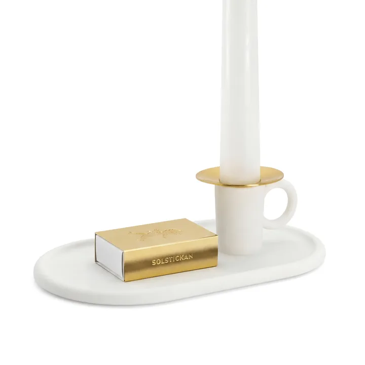 Kammakarlysestake med fyrstikketui - Hvit - Solstickan Design