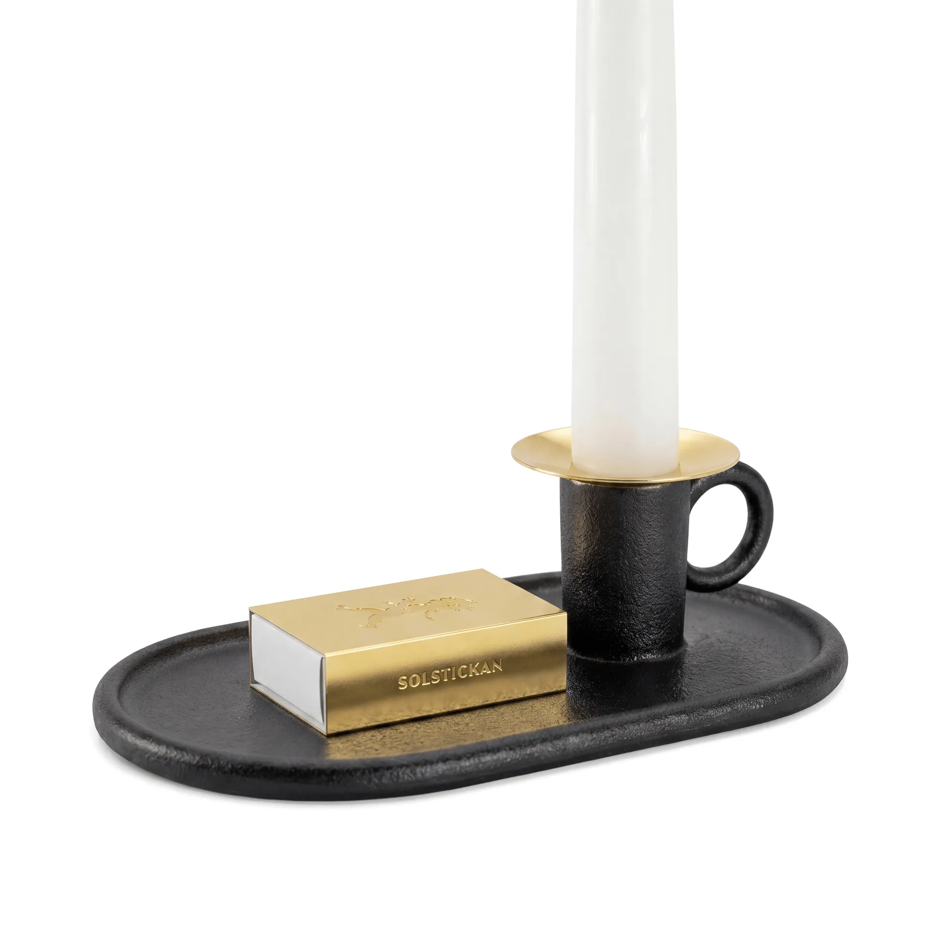 Kammakarlysestake med fyrstikketui, Solstickan kammerlysestake inkl. fyrstikketui Solstickan Design