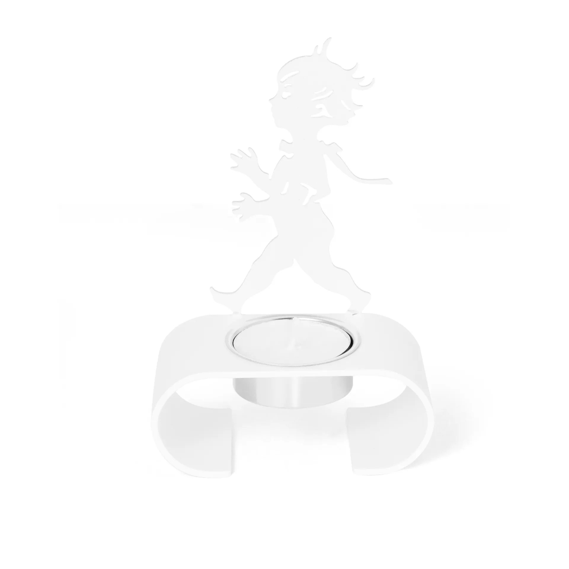 Silhuett telysholder 9,3 x 13,3 cm, Hvit Solstickan Design