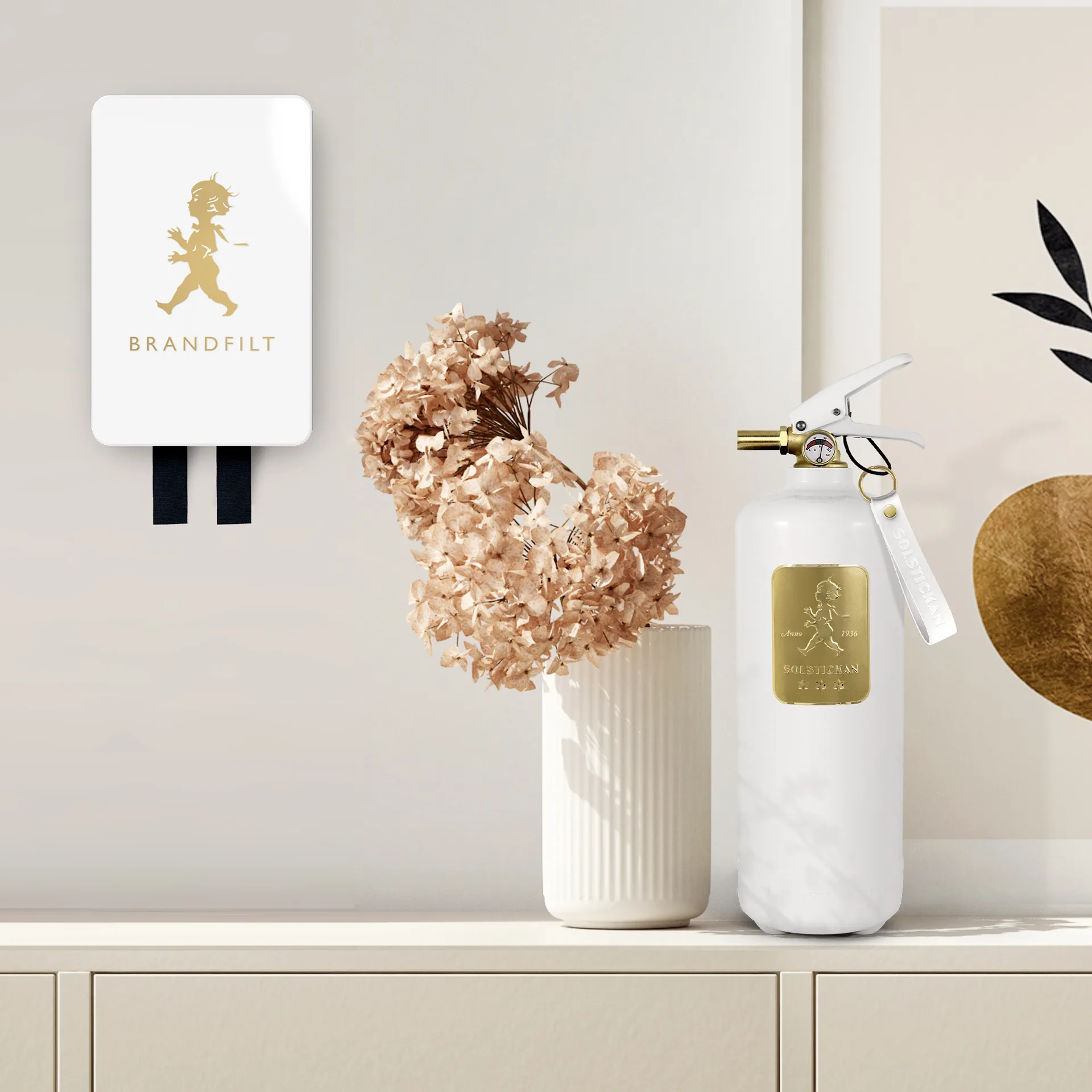 Solstickan brannteppe 16 x 2,7 x 25 cm, Hvit-gull Solstickan Design