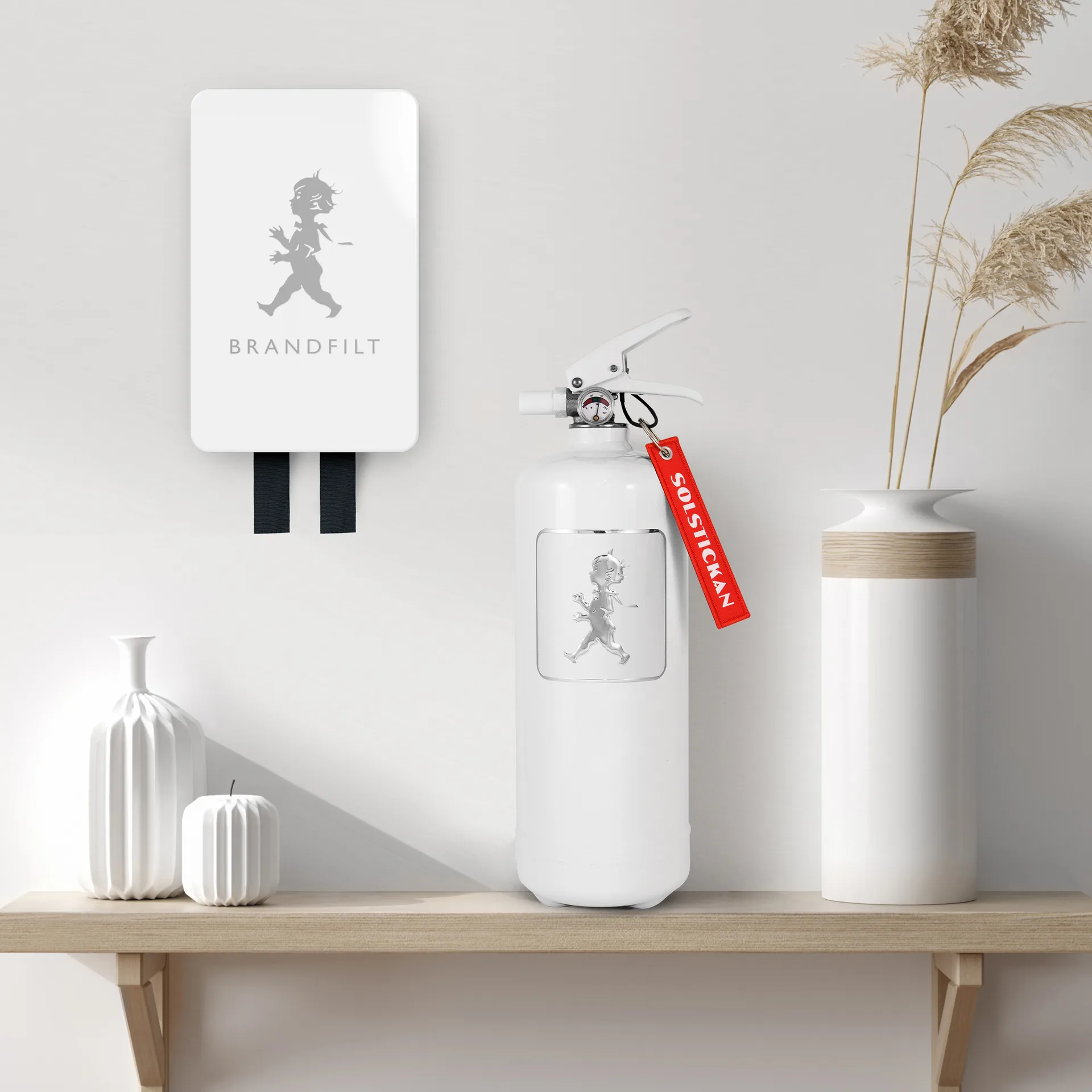 Solstickan brannteppe 16 x 2,7 x 25 cm, Hvit høyblank Solstickan Design