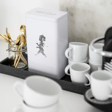 Solstickan kaffeboks 20,5 cm - Høyblank hvit - Solstickan Design