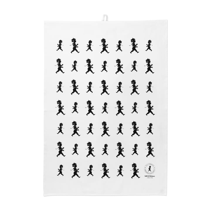 Solstickan kjøkkenhåndkle 50 x 70 cm - Hvit-svart - Solstickan Design