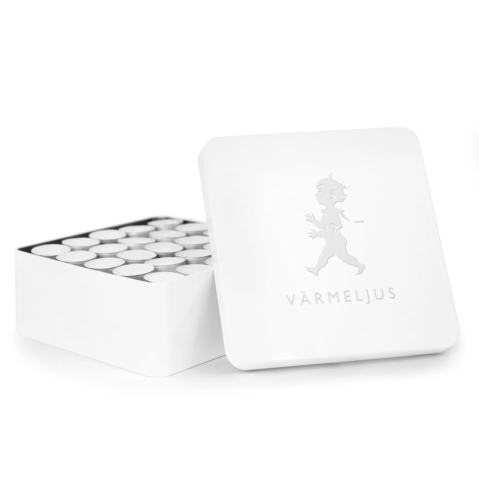 Solstickan telysboks 21 x 21 cm, Høyblank hvit Solstickan Design