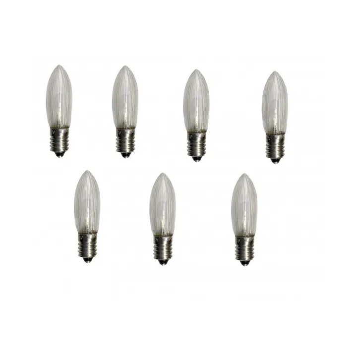 E10 LED 55V 7-pakning - Transparent - Star Trading