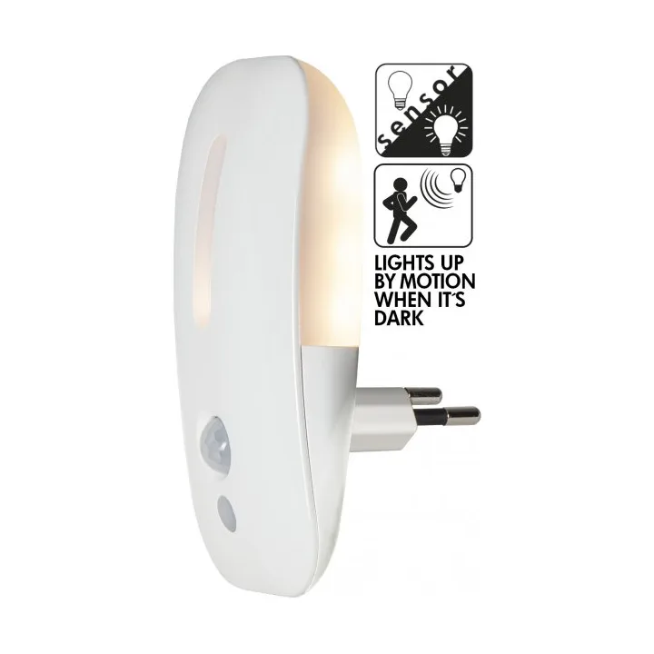 Funksjonell LED nattlampe 5,8 cm - Hvit - Star Trading