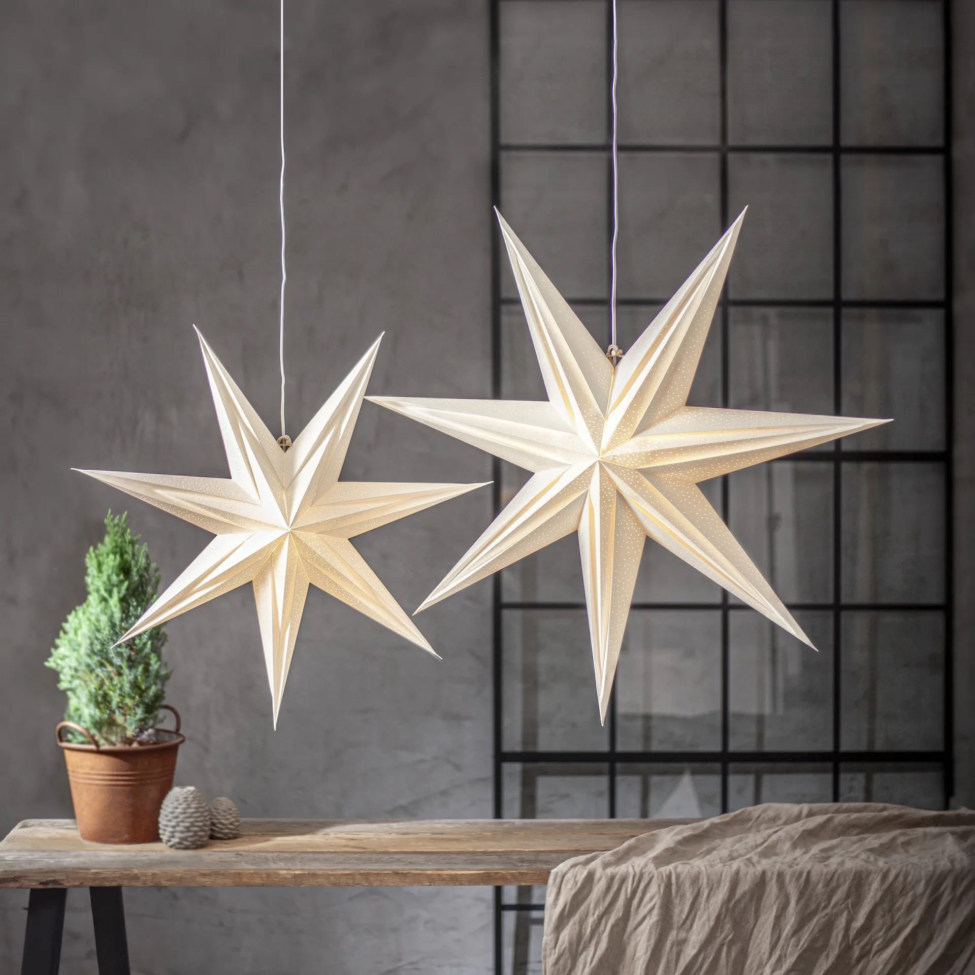 Holly papirstjerne 60 cm, Hvit Star Trading