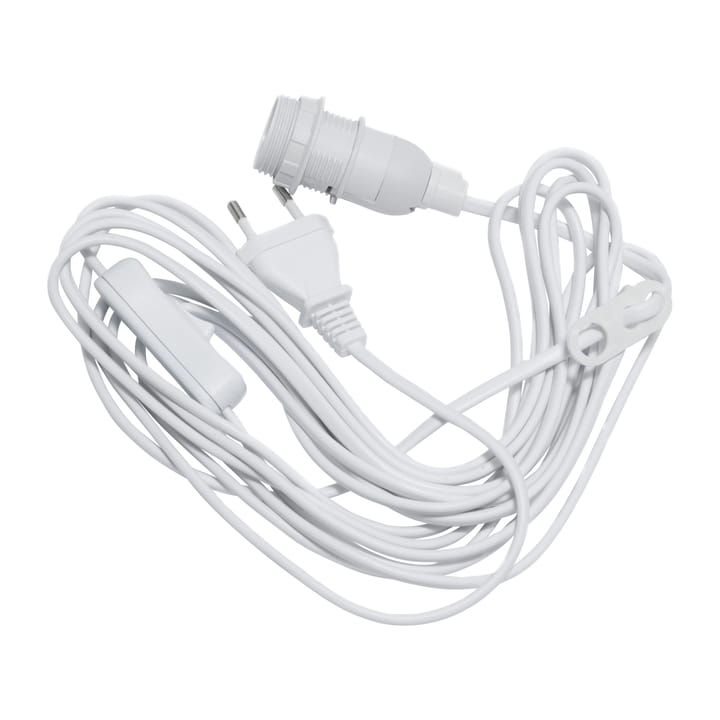 Ledning med bryter E14 5m - Hvit - Star Trading