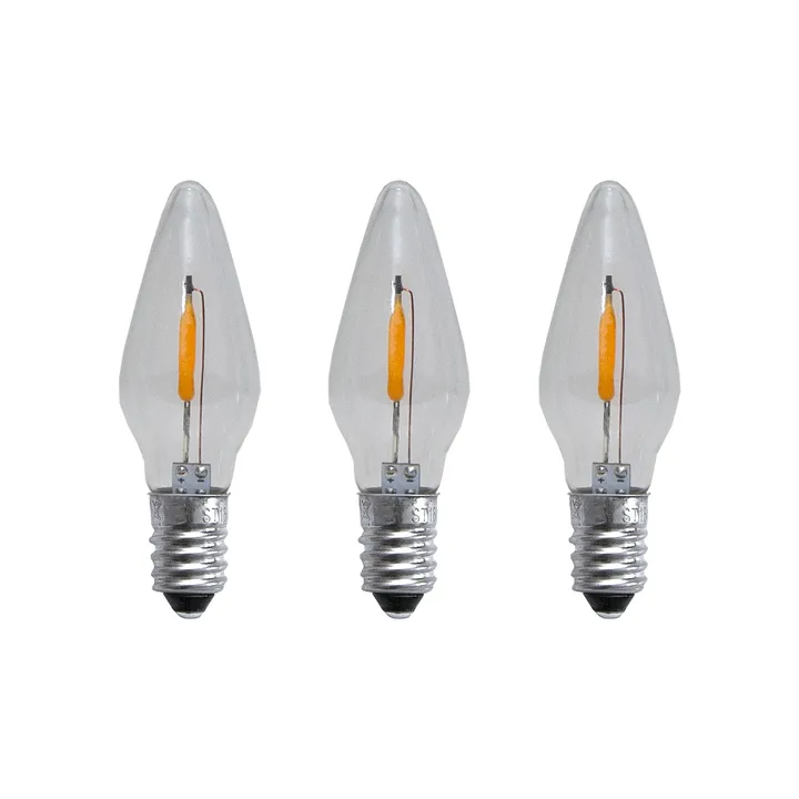 Reservelampe E10 LED filament soft glow 3-pakning - 0,5W 1900K ikke dimbar - Star Trading