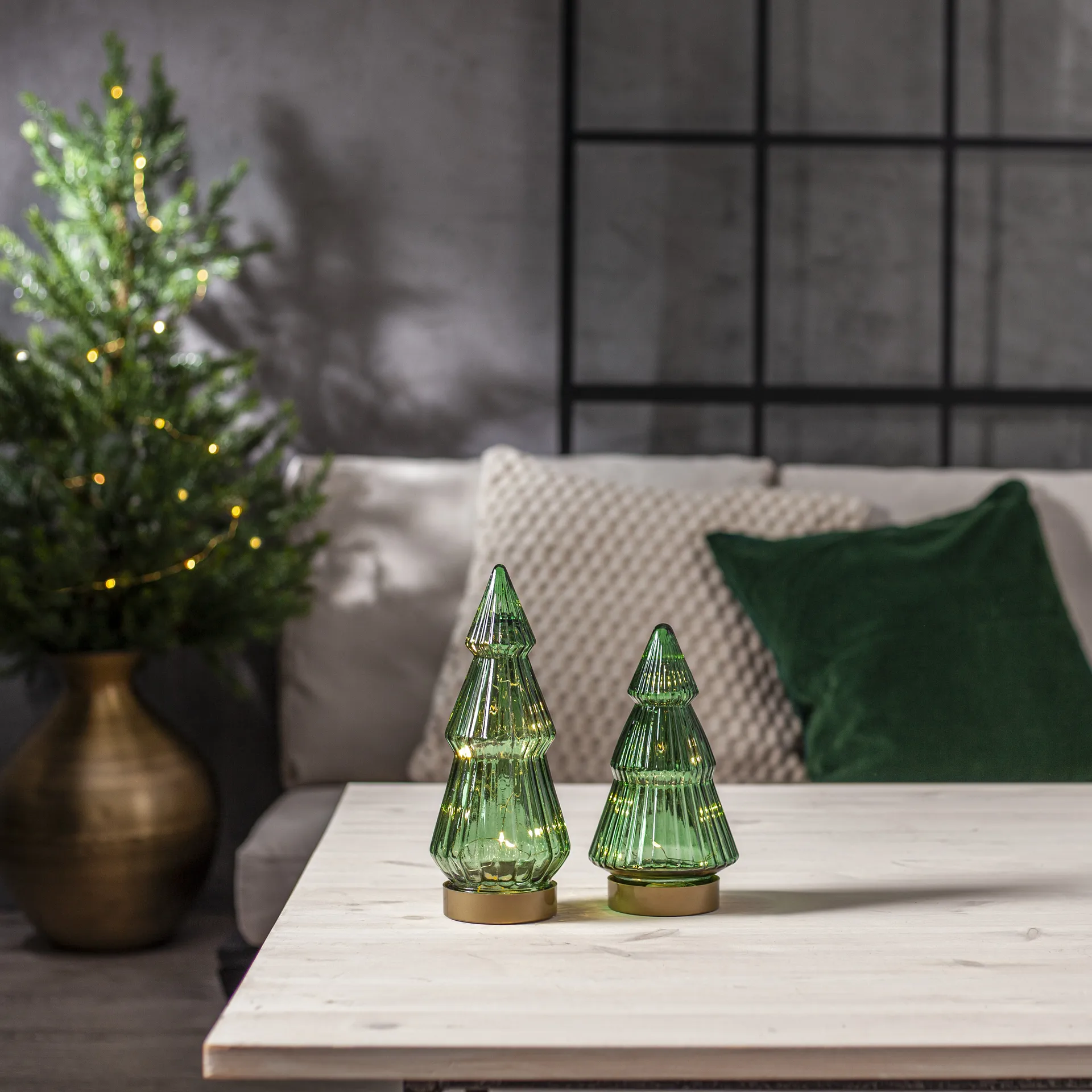 Verde glassdekorasjon LED 24 cm, Grønn Star Trading