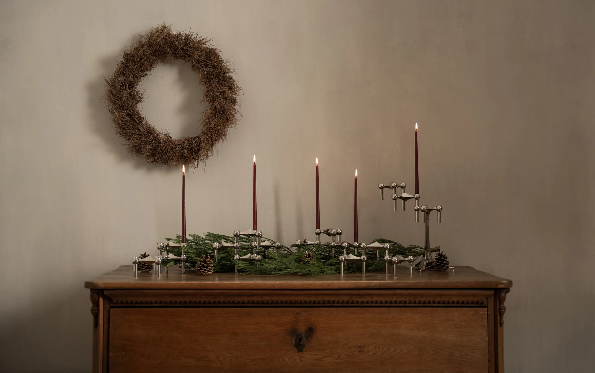 STOFF Nagel antikklys by ester & erik 6-pack, Burgundy red STOFF Nagel