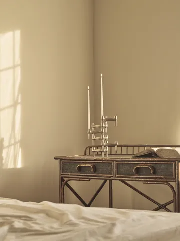 STOFF Nagel BMF lysestake - Børstet krom - STOFF Nagel