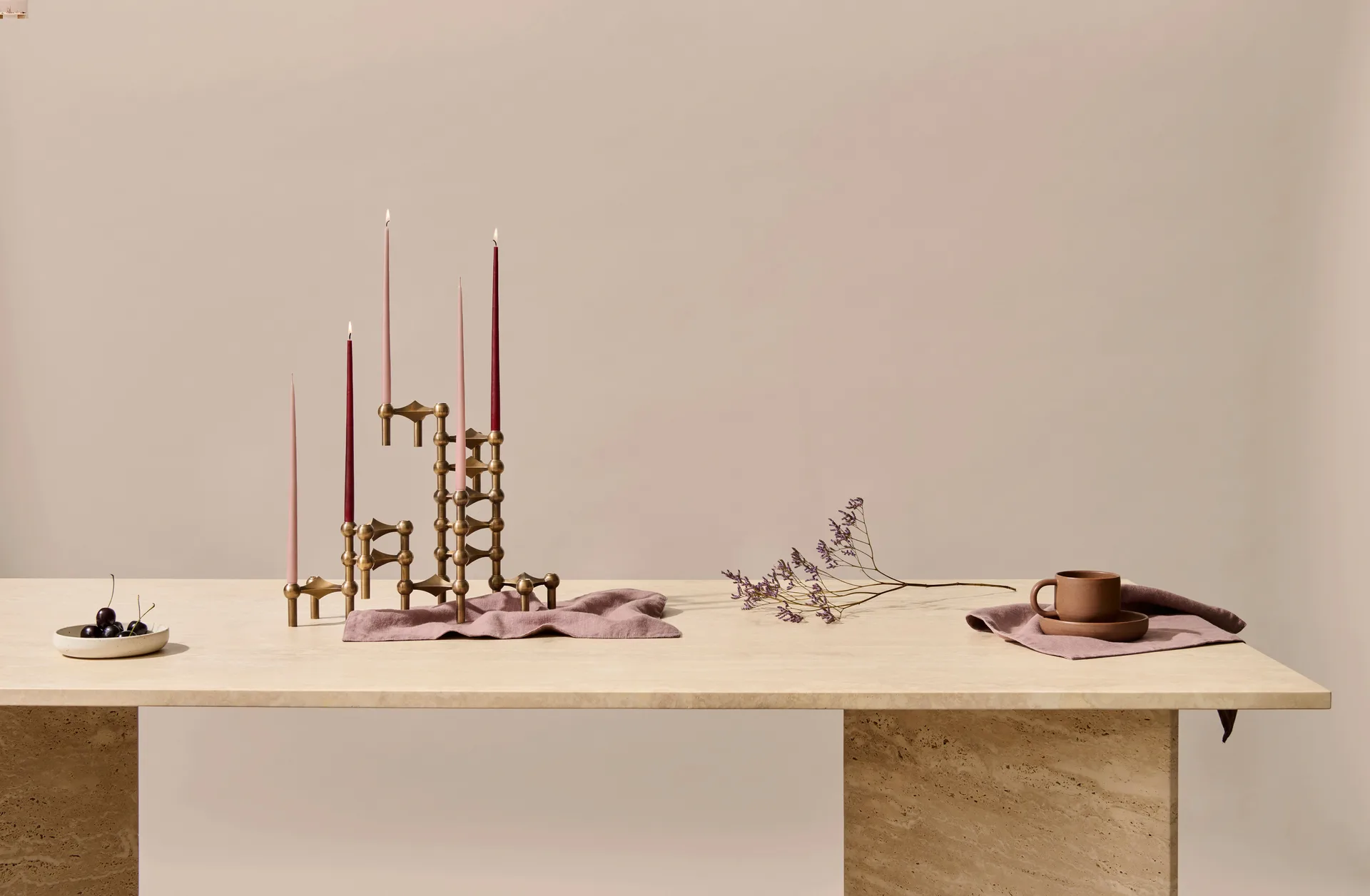 STOFF Nagel lysestake 3-pakning, Bronzed brass STOFF Nagel