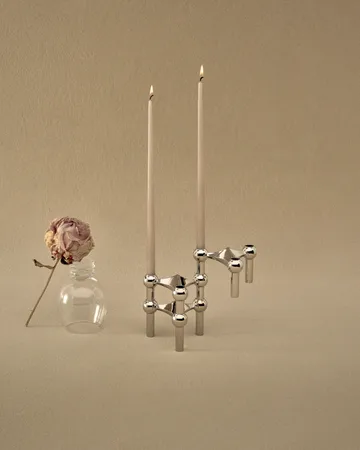 STOFF Nagel lysestake 3-pakning - krom - STOFF Nagel