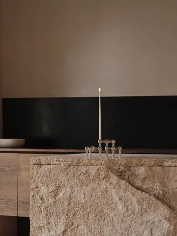 STOFF Nagel lysestake 3-pakning - krom - STOFF Nagel