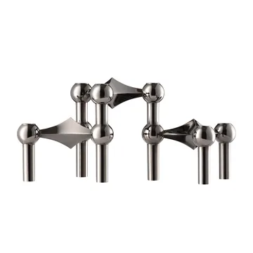 STOFF Nagel lysestake 3-pakning - Svart krom - STOFF Nagel