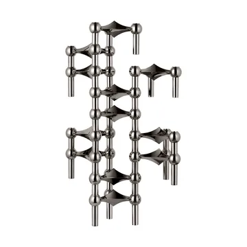 STOFF Nagel lysestake 3-pakning - Svart krom - STOFF Nagel