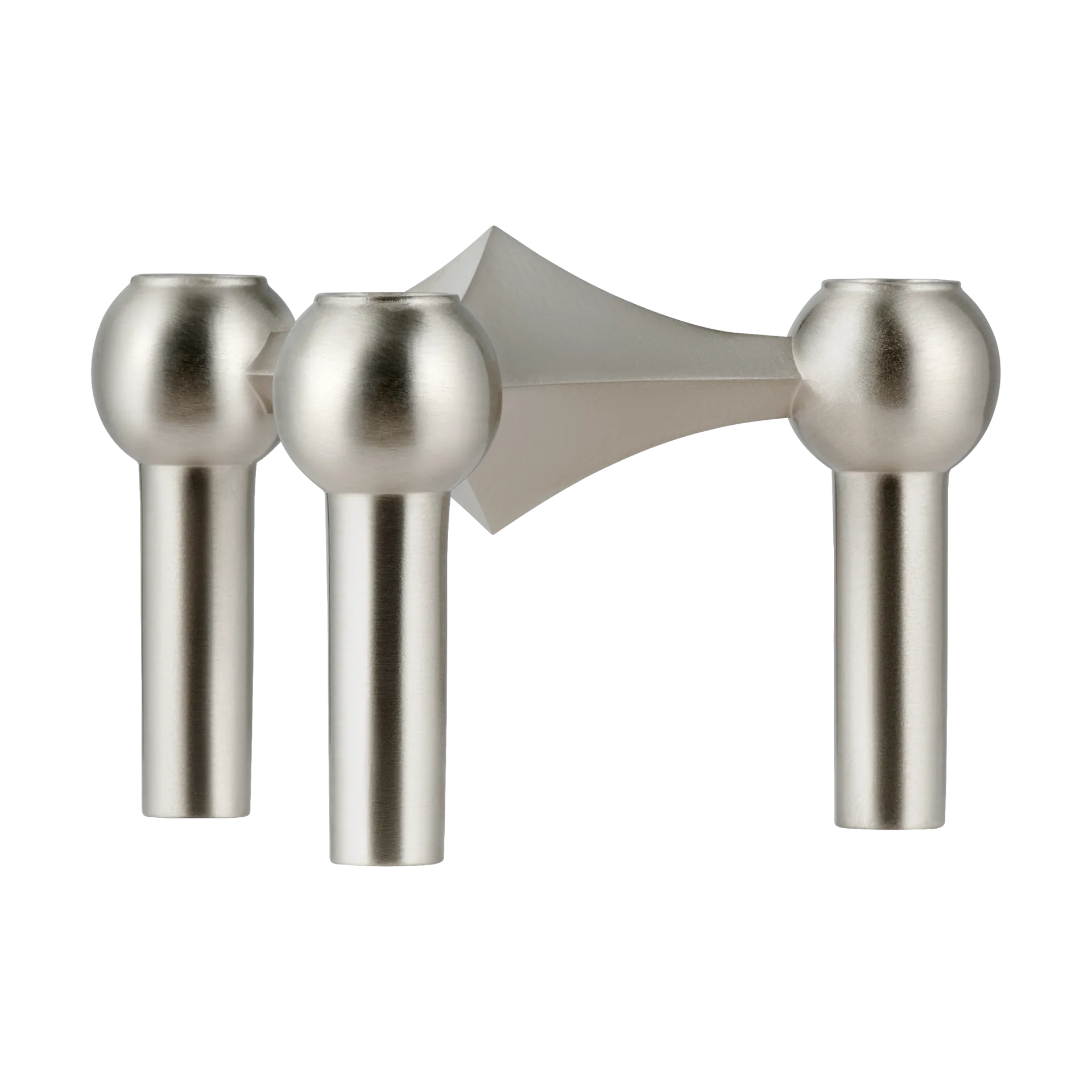 STOFF Nagel lysestake, Børstet krom STOFF Nagel