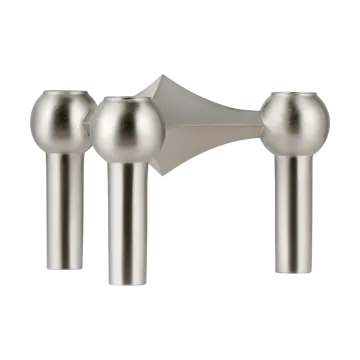 STOFF Nagel lysestake - Børstet krom - STOFF Nagel