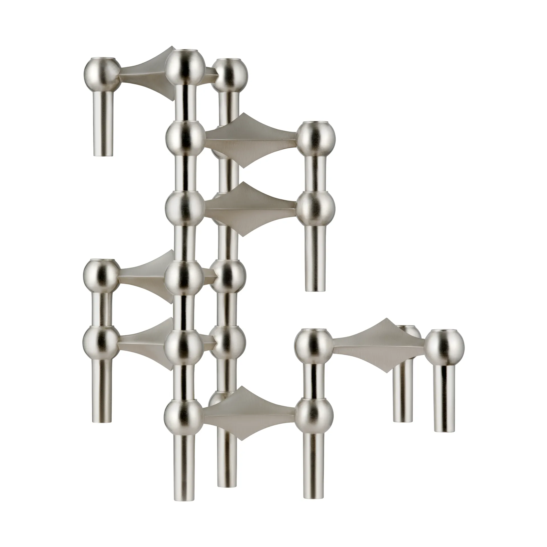 STOFF Nagel lysestake, Børstet krom STOFF Nagel