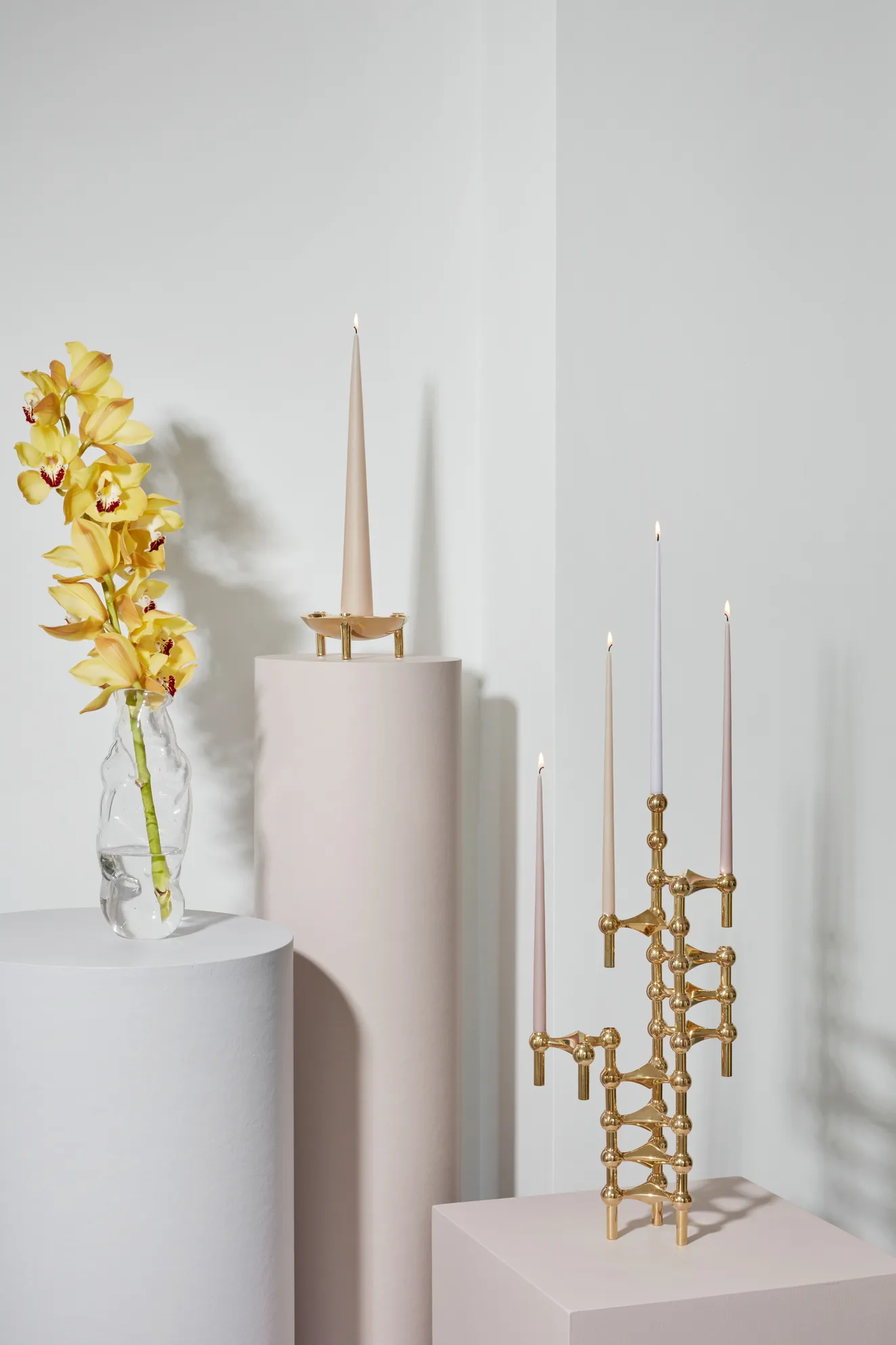 STOFF Nagel lysestake, messing STOFF Nagel