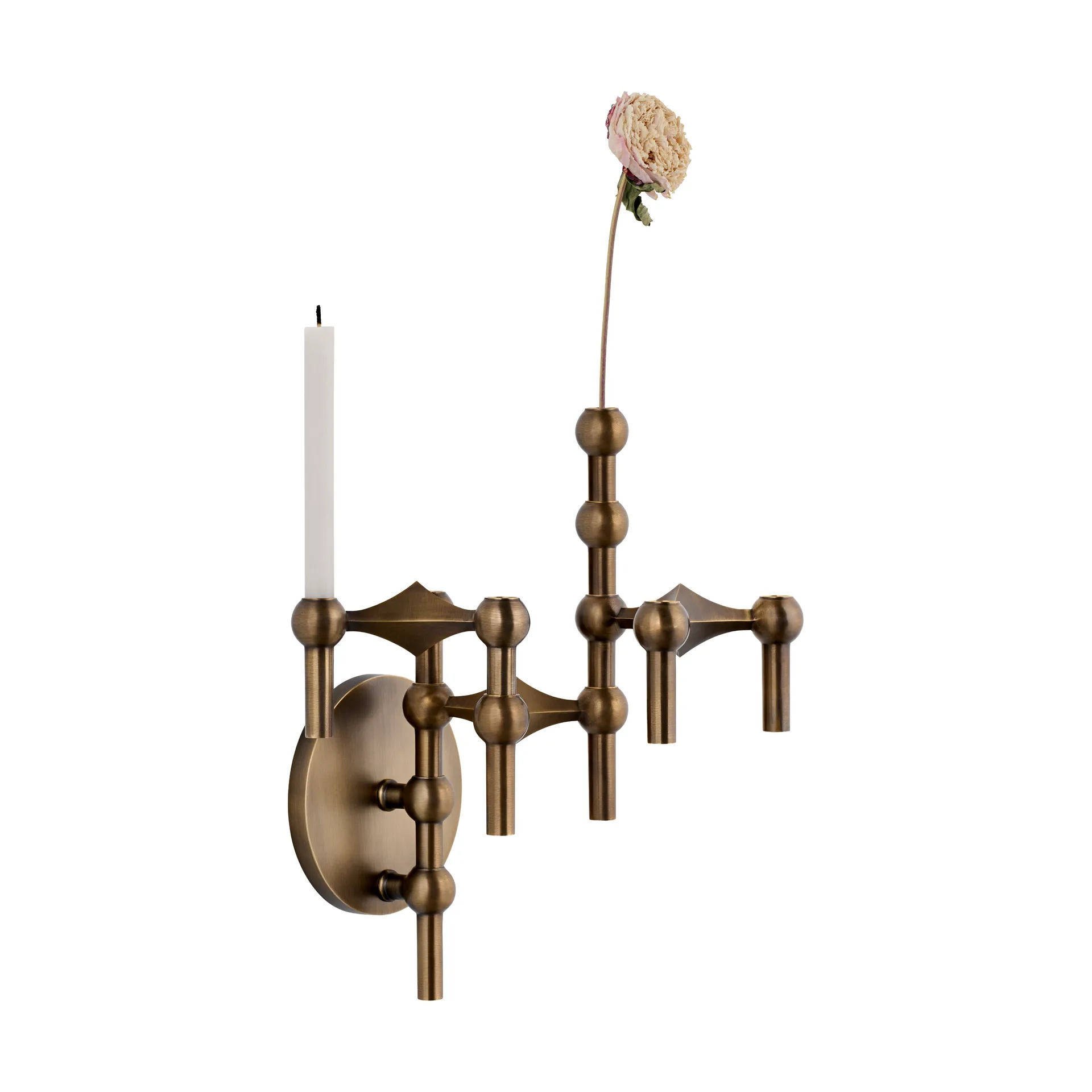 STOFF Nagel lysestake vegg, Bronzed messing STOFF Nagel